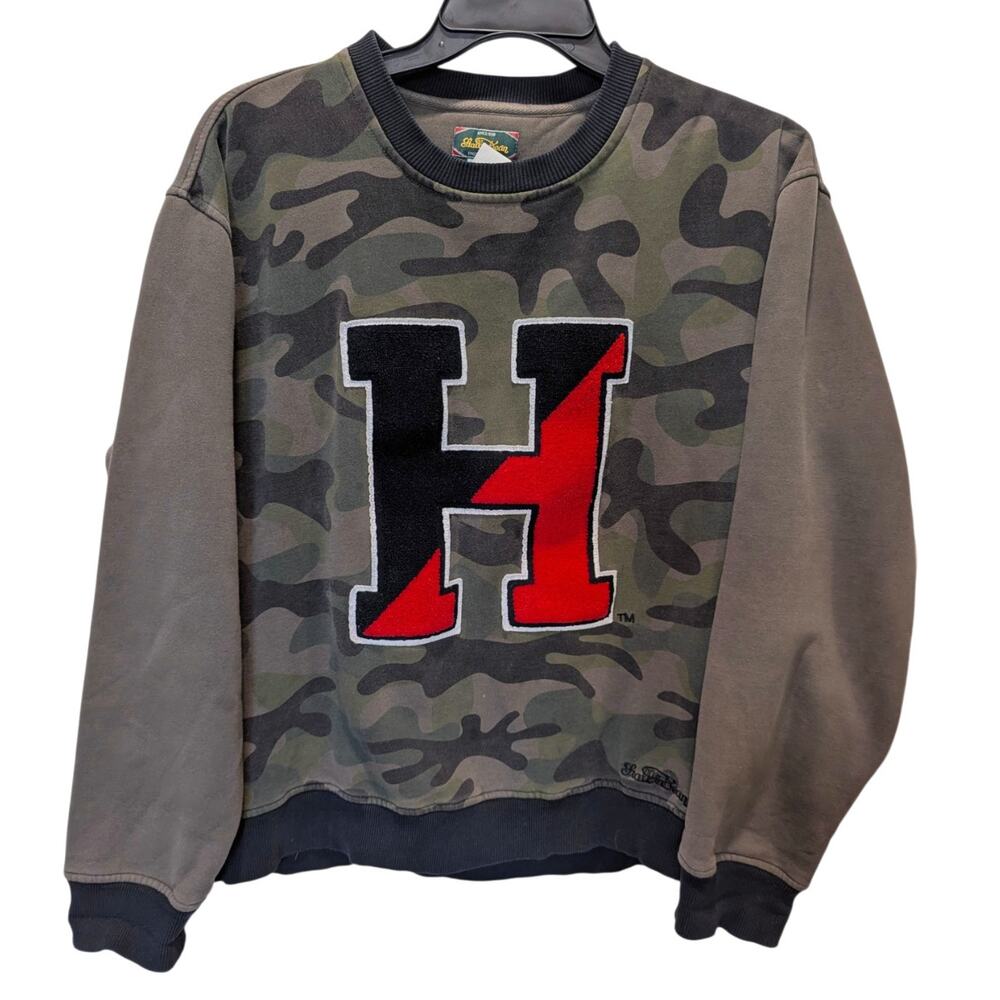 Harvard Stall & Dean Ivy League Camouflage Retro Varsity Sweater 2X